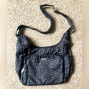 Baggallini Crossbody Handbag, Black & Gray Pattern
